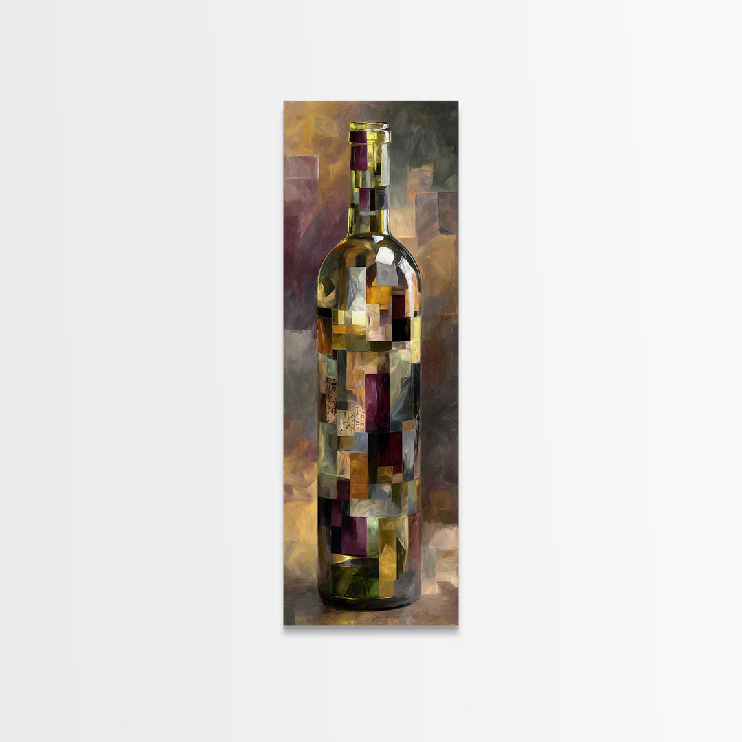 Corks Arranged as Geometric Pattern Framed Canvas Print, Winery Art, Travel Poster, Winery Decor, Abstract Art, Vineyard, WIN-1x3-54