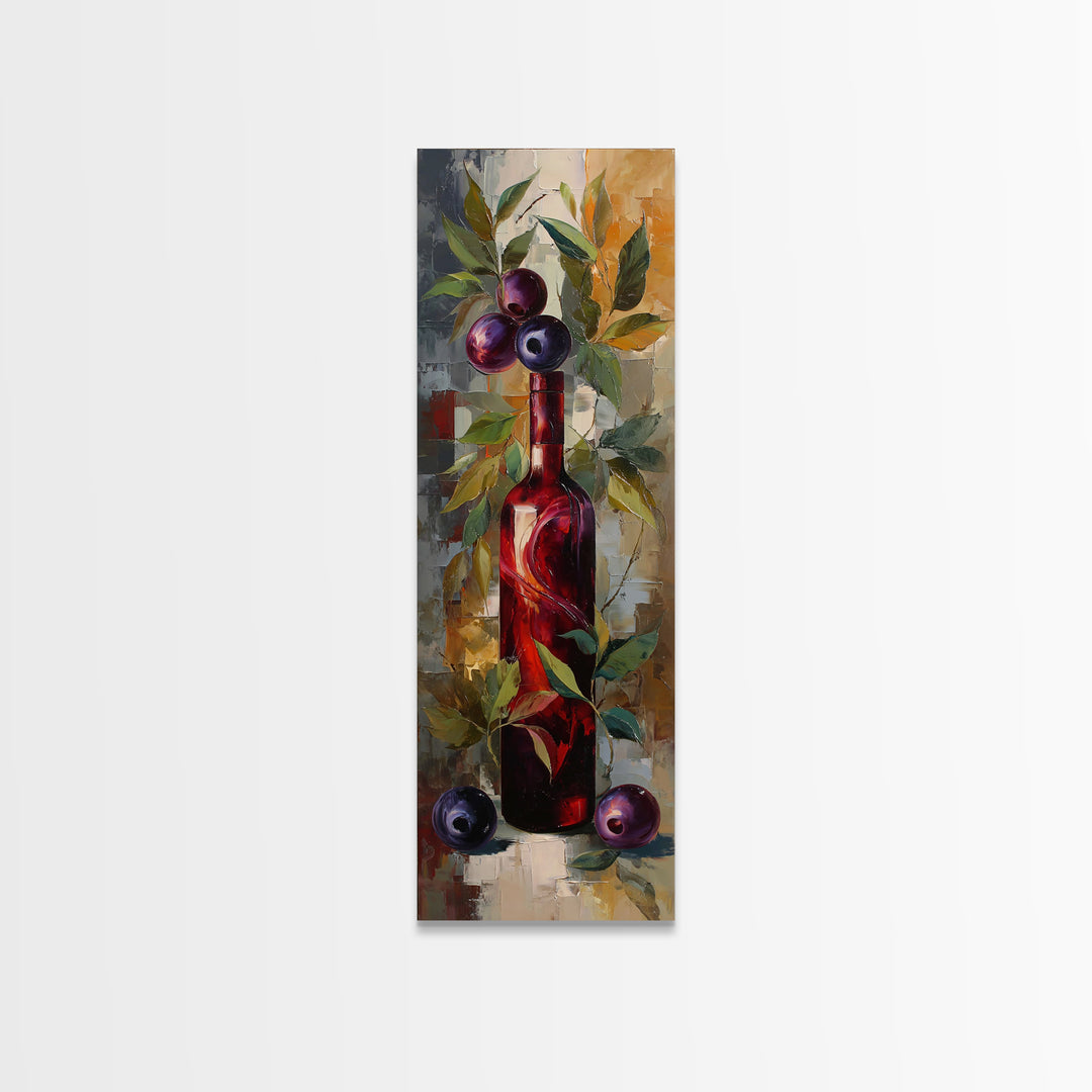 Red Wine Swirl Abstract Canvas Print, Winery Art, Cocktail Wall Art, Winery Decor, Abstract Art, Vineyard, Contemporary Art, WIN-1x3-67