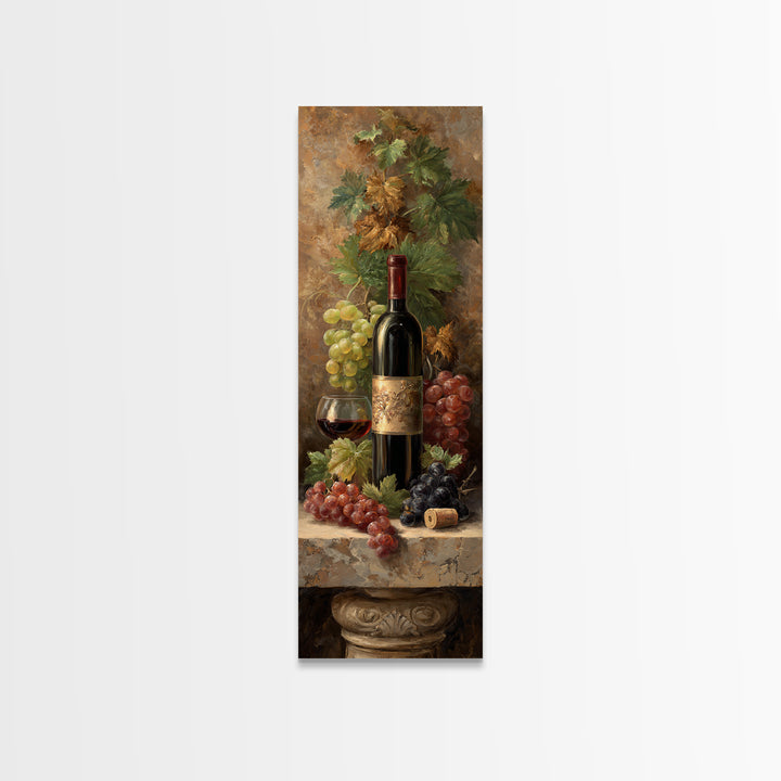 Wine Tasting Flight Rendered as Elegant Still Framed Canvas Print, Winery Art, Modern Decor, Winery Decor, Fine Art, Vineyard, WIN-1x3-70