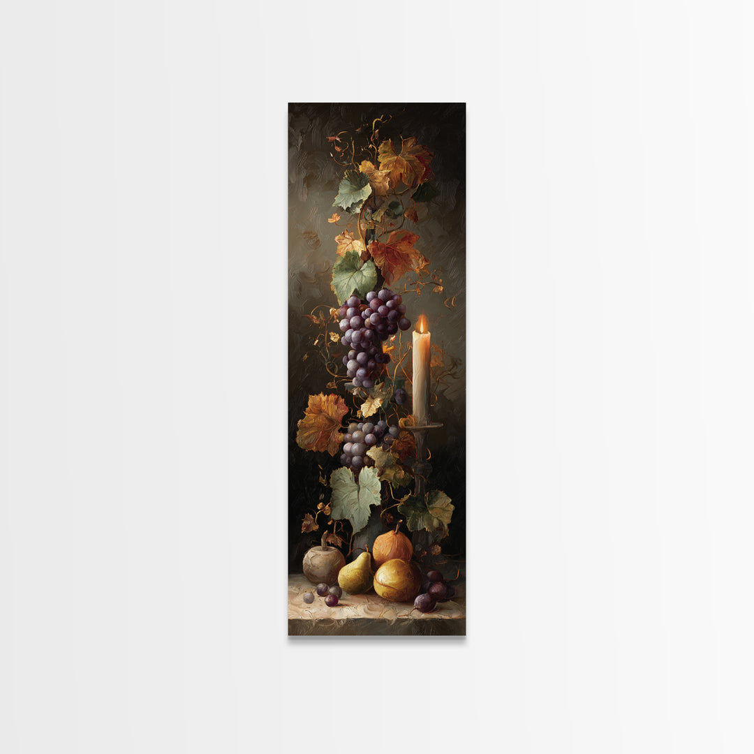 Vine Leaves Turning Autumn Red and Gold Framed Canvas Print, Winery Art, Gallery Decor, Winery Decor, Fine Art, Vineyard, WIN-1x3-71
