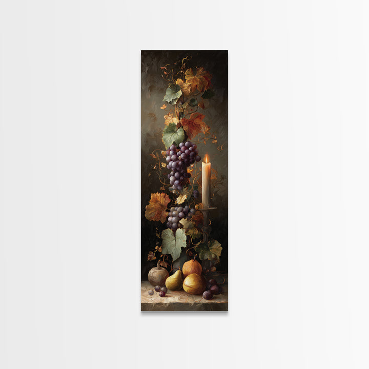 Vine Leaves Turning Autumn Red and Gold Framed Canvas Print, Winery Art, Gallery Decor, Winery Decor, Fine Art, Vineyard, WIN-1x3-71