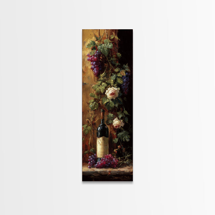 Vineyard Gate with Climbing Roses Framed Canvas Print, Winery Art, Neutral Decor, Winery Decor, Fine Art, Vineyard, Home Decor, WIN-1x3-75