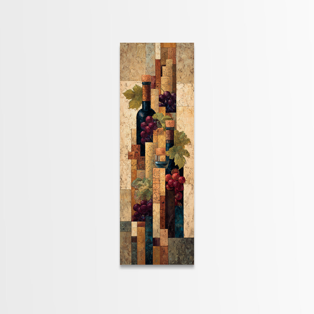 Corks Arranged as Geometric Pattern Canvas Print, Winery Art, Statement Artwork, Winery Decor, Abstract Art, Vineyard, WIN-1x3-78