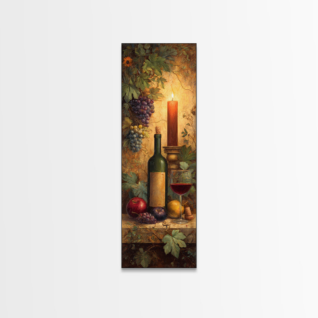 Italian Villa Vineyard Landscape Framed Canvas Print, Winery Art, Contemporary Art, Winery Decor, Fine Art, Vineyard, WIN-1x3-8
