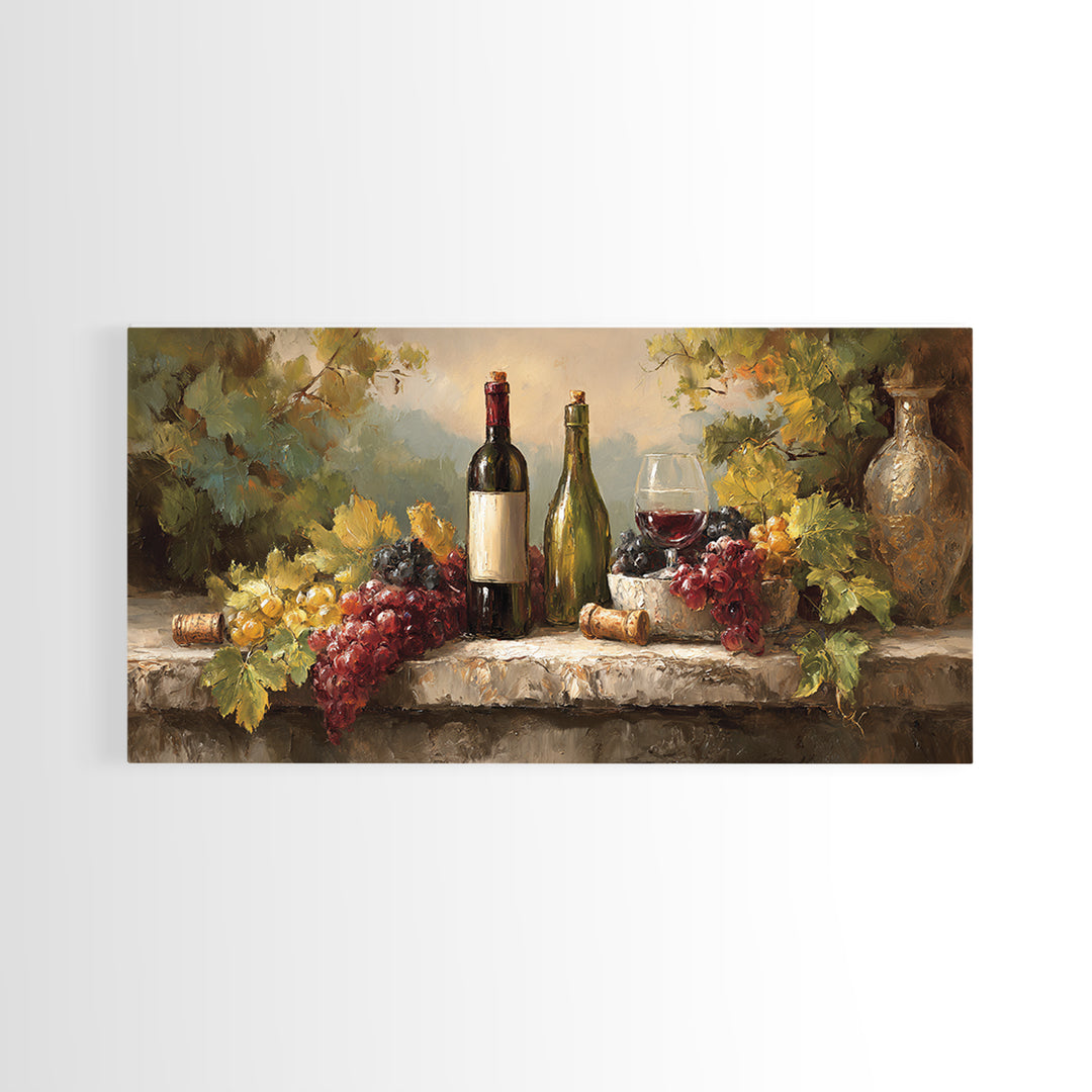 Italian Villa Vineyard Landscape Framed Canvas Print, Winery Art, Fine Art Print, Winery Decor, Fine Art, Vineyard, Wall Decor, WIN-2x1-16