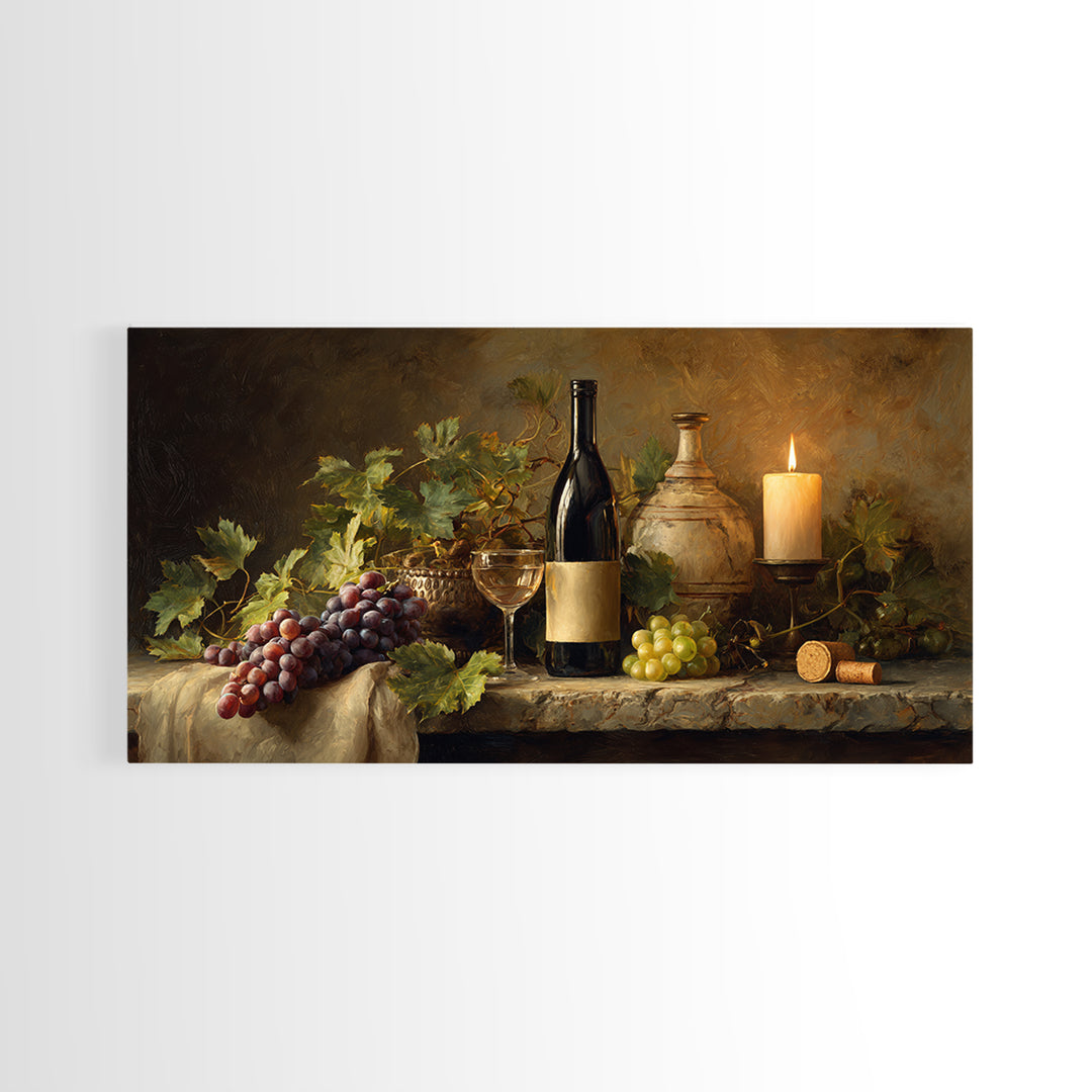 Wine Tasting Flight Rendered as Elegant Still Framed Canvas Print, Winery Art, Minimalist Decor, Winery Decor, Vineyard, WIN-2x1-30