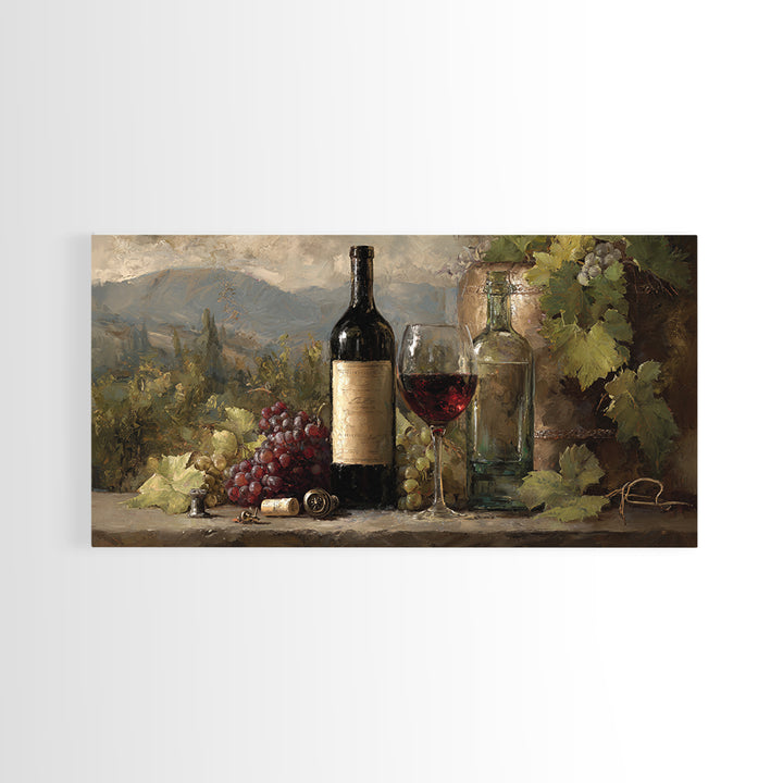 Old Cellar Key and Wine Label Shapes Canvas Print, Winery Art, Wall Art, Winery Decor, Abstract Art, Vineyard, Kitchen Wall Art, WIN-2x1-32