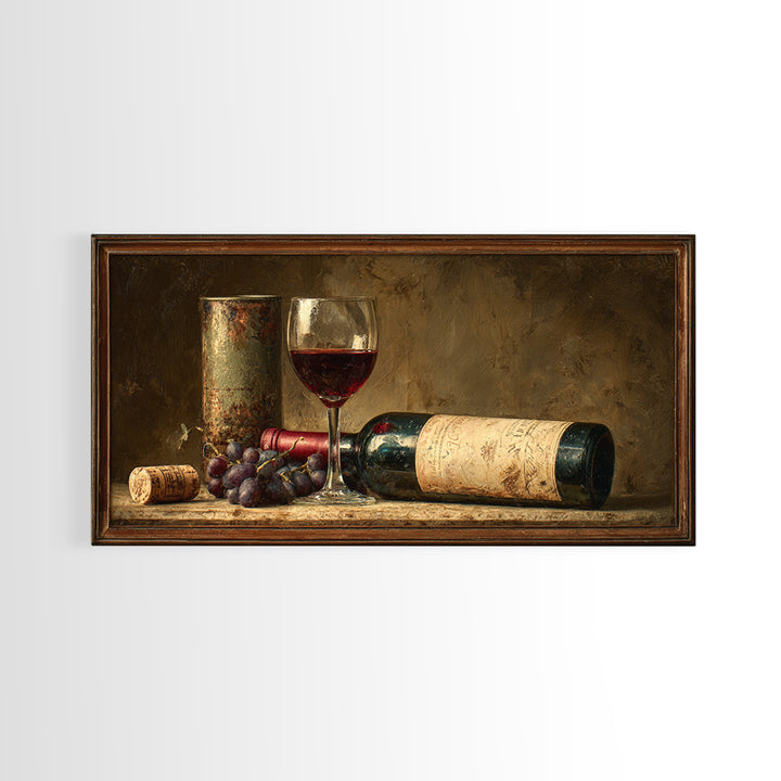 Wine Tasting Flight Rendered as Elegant Still Framed Canvas Print, Winery Art, Minimalist Decor, Winery Decor, Vineyard, WIN-2x1-6