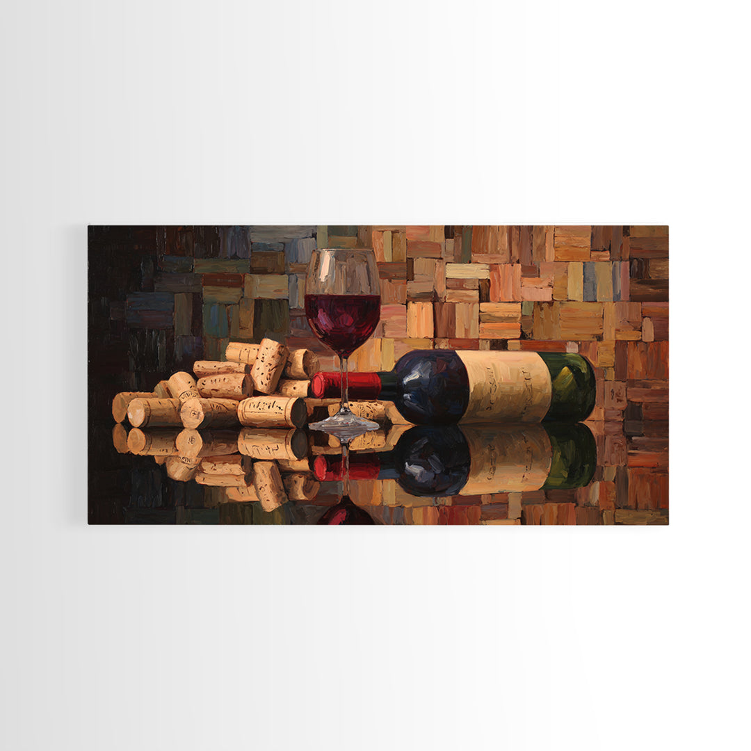 Corks Arranged as Geometric Pattern Canvas Print, Winery Art, Wall Art, Winery Decor, Abstract Art, Vineyard, Kitchen Wall Art, WIN-2x1-62