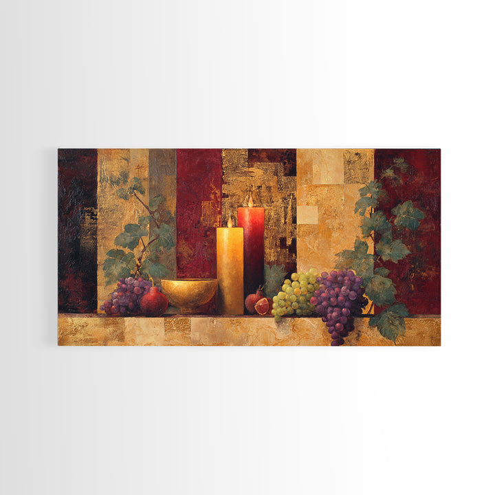 Burgundy Abstract with Gold Accents Framed Canvas Print, Winery Art, Gallery Decor, Winery Decor, Fine Art, Vineyard, WIN-2x1-67