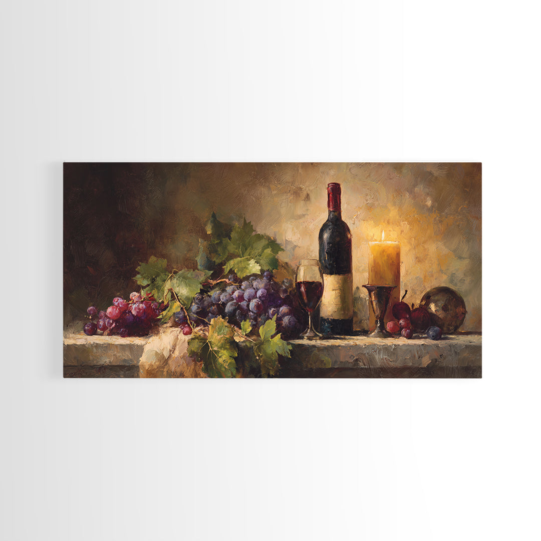 Tuscan Vineyard at Golden Hour Canvas Print, Winery Art, Landscape Art, Winery Decor, Abstract Art, Vineyard, Room Decor, WIN-2x1-71