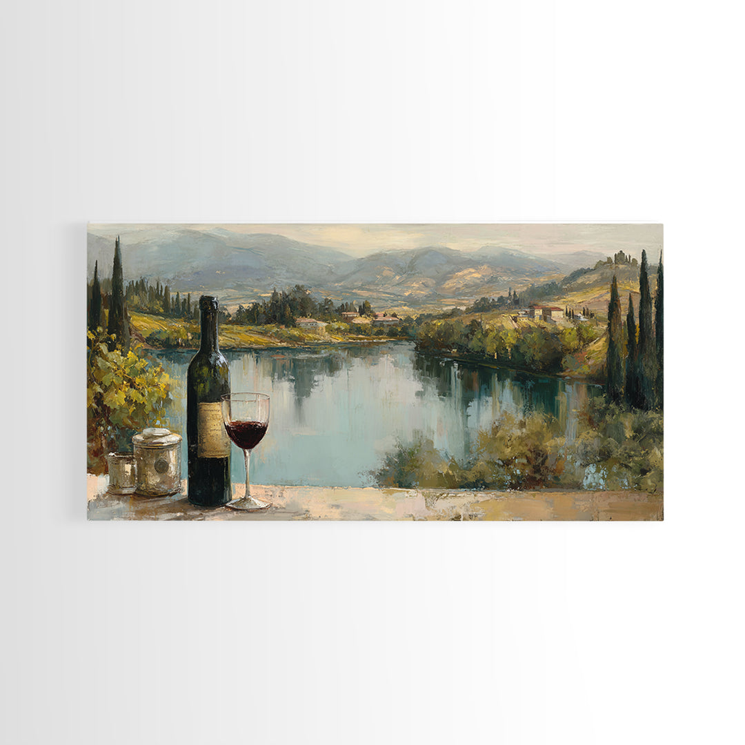 French Vineyard Hills Canvas Print, Winery Art, Living Room Decor, Winery Decor, Vineyard, Travel Poster, Cocktail Wall Art, WIN-2x1-76