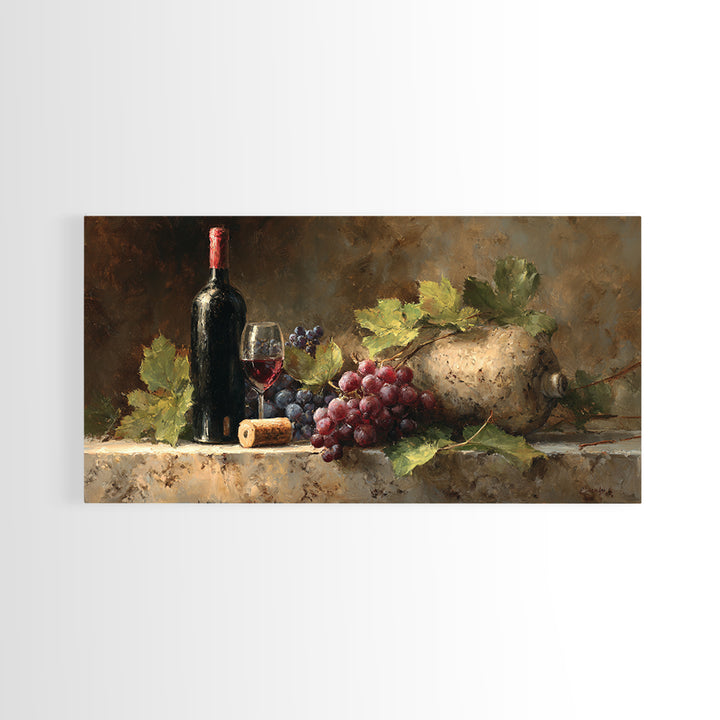 Wine Tasting Flight Rendered as Elegant Still Canvas Print, Winery Art, Painting, Winery Decor, Vineyard, Living Room Decor, WIN-2x1-78