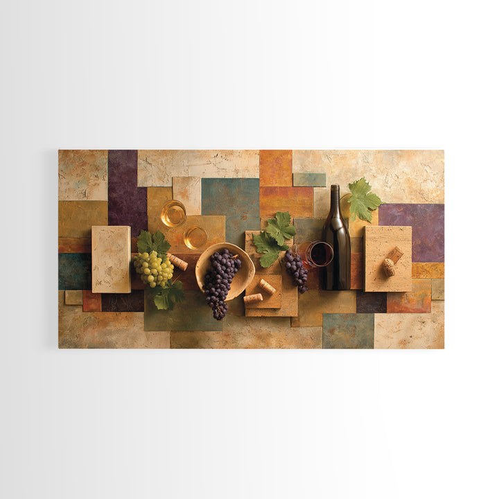 Corks Arranged as Geometric Pattern Framed Canvas Print, Winery Art, Print, Winery Decor, Abstract Art, Vineyard, WIN-2x1-86
