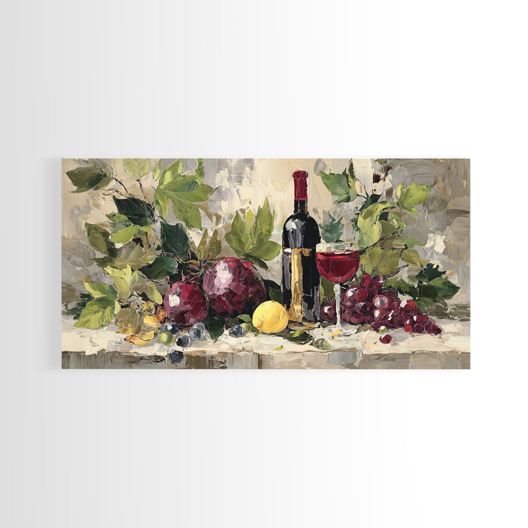 Burgundy Abstract with Gold Accents Framed Canvas Print, Winery Art, Artwork, Winery Decor, Abstract Art, Vineyard, Bar Decor, WIN-2x1-91