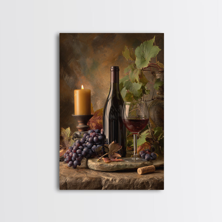 Wine Tasting Flight Rendered as Elegant Still Framed Canvas Print, Winery Art, Winery Decor, Watercolor Art, Vineyard, WIN-2x3-18