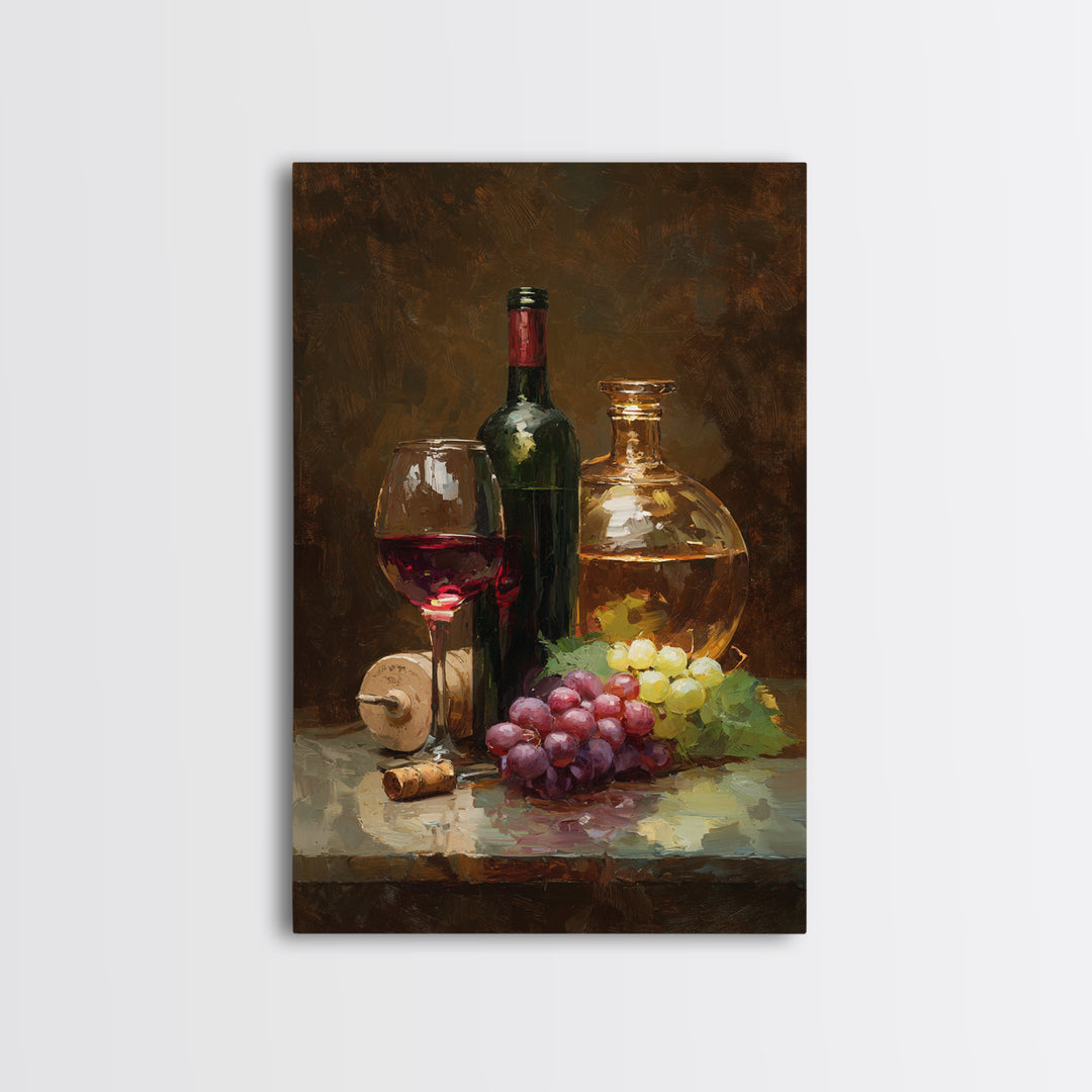 Tuscan Vineyard at Golden Hour Canvas Print, Winery Art, Oil Painting, Winery Decor, Watercolor Art, Vineyard, WIN-2x3-35