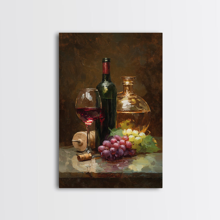 Tuscan Vineyard at Golden Hour Canvas Print, Winery Art, Oil Painting, Winery Decor, Watercolor Art, Vineyard, WIN-2x3-35
