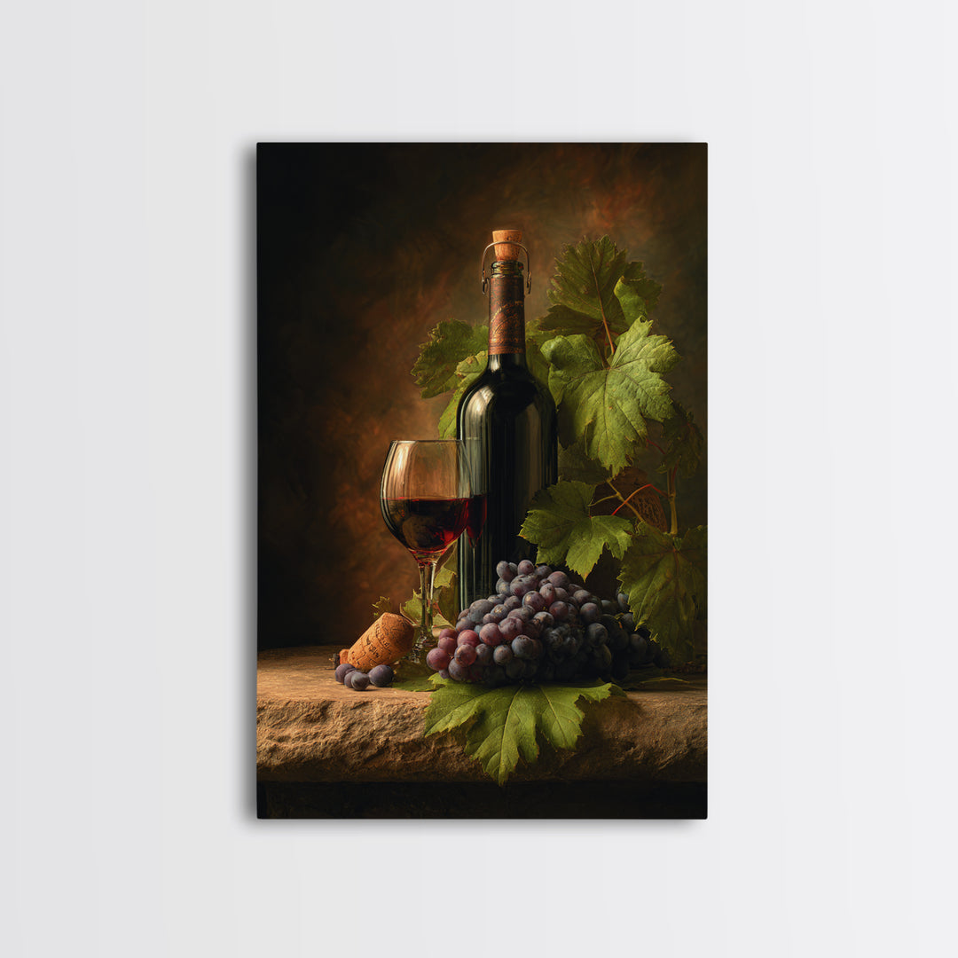 Wine Tasting Flight Rendered as Elegant Still Canvas Print, Winery Art, Art Print, Winery Decor, Oil Painting, Vineyard, WIN-2x3-66