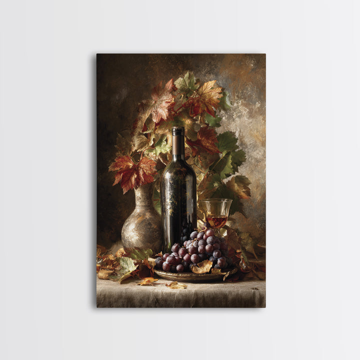 Vine Leaves Turning Autumn Red and Gold Canvas Print, Winery Art, Living Room Decor, Winery Decor, Fine Art, Vineyard, WIN-2x3-67