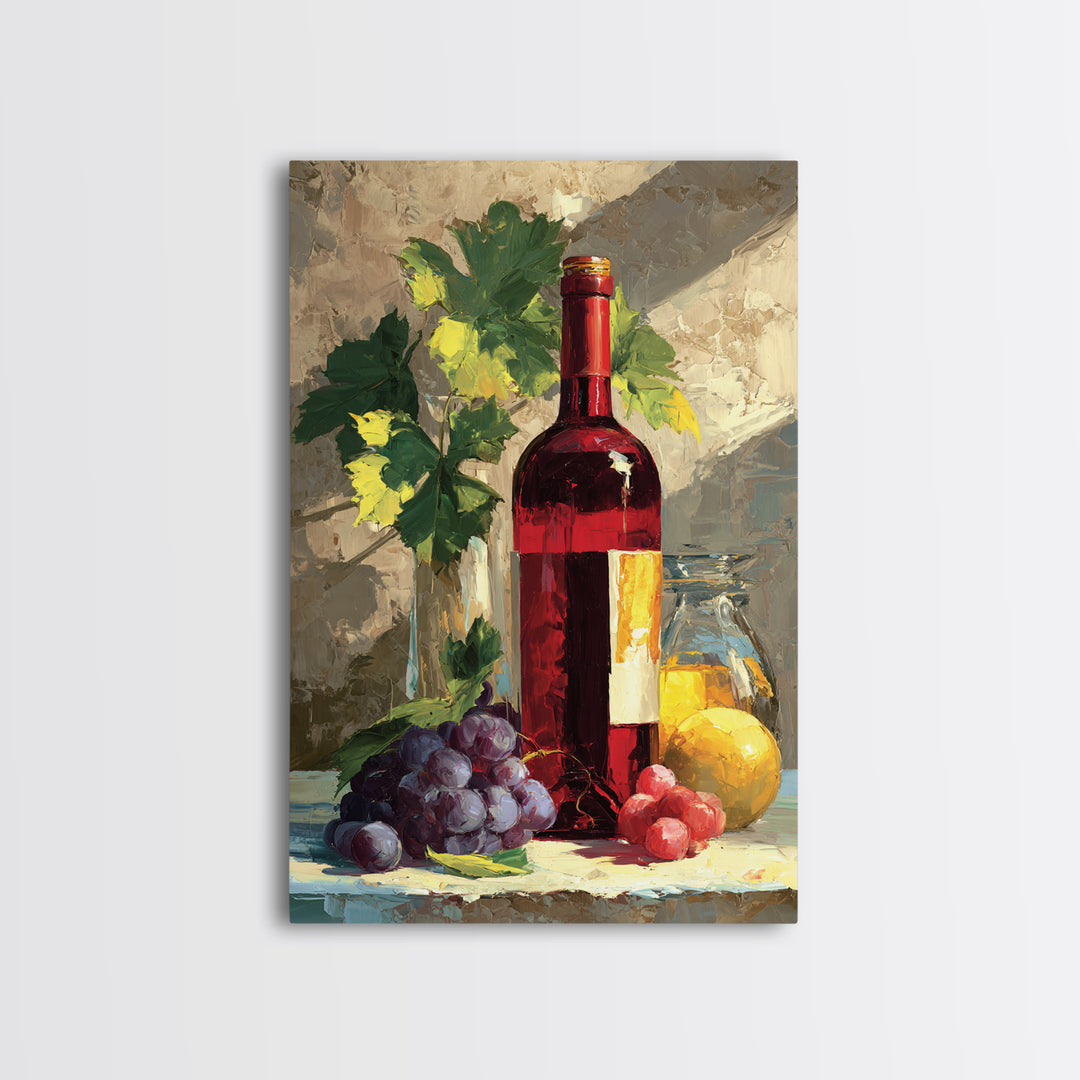 Burgundy Abstract with Gold Accents Canvas Print, Winery Art, Framed Art, Winery Decor, Abstract Art, Vineyard, Landscape Art, WIN-2x3-79