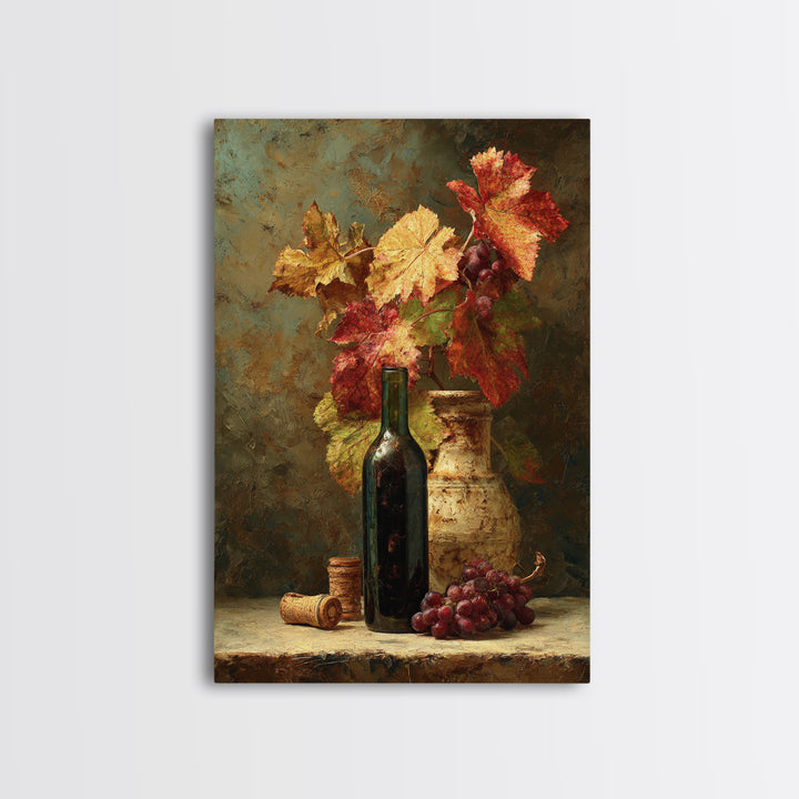 Vine Leaves Turning Autumn Red and Gold Canvas Print, Winery Art, Living Room Art, Winery Decor, Fine Art, Vineyard, WIN-2x3-91