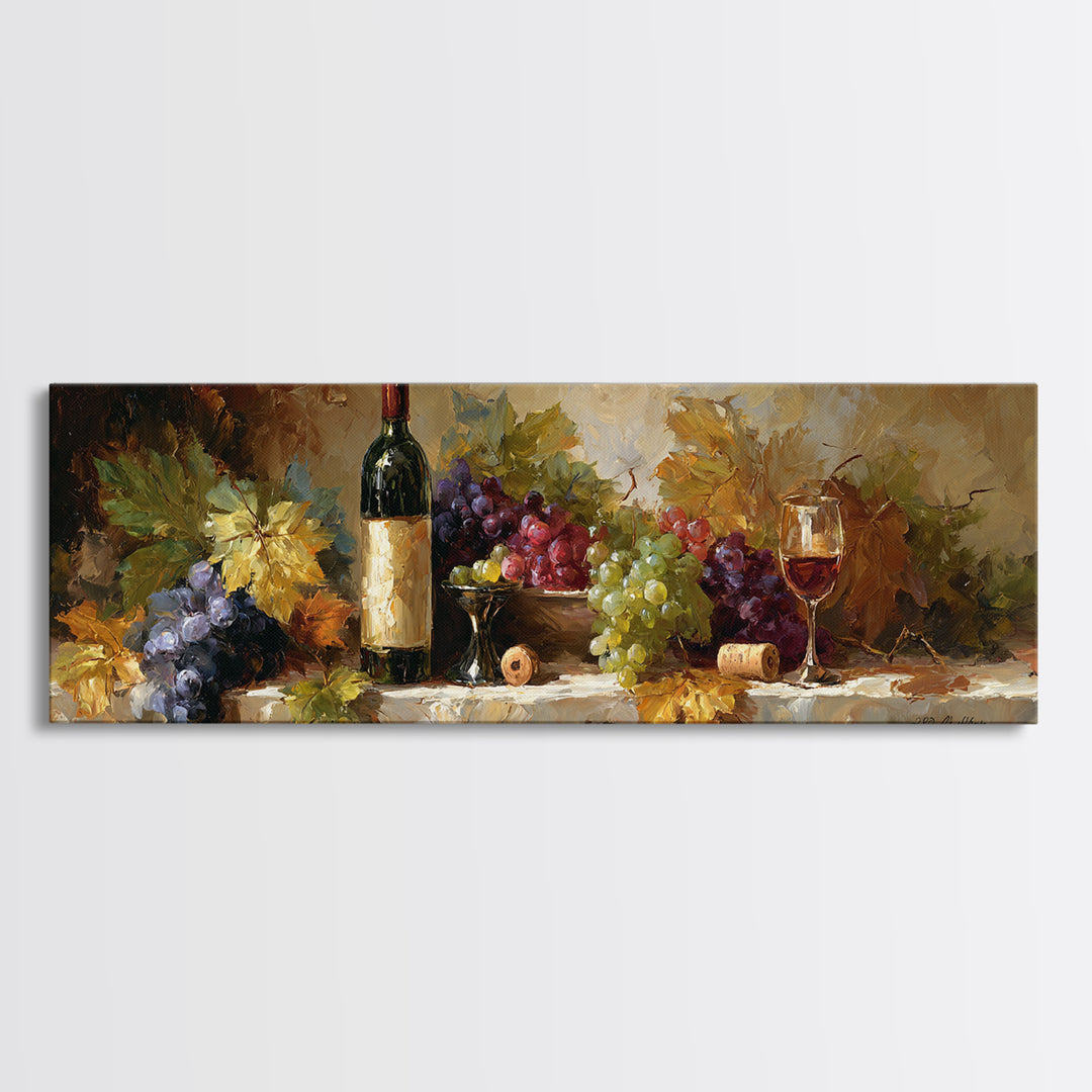Wine Tasting Flight Rendered as Elegant Still Canvas Print, Winery Art, Kitchen Art, Winery Decor, Watercolor Art, Vineyard, WIN-3x1-26