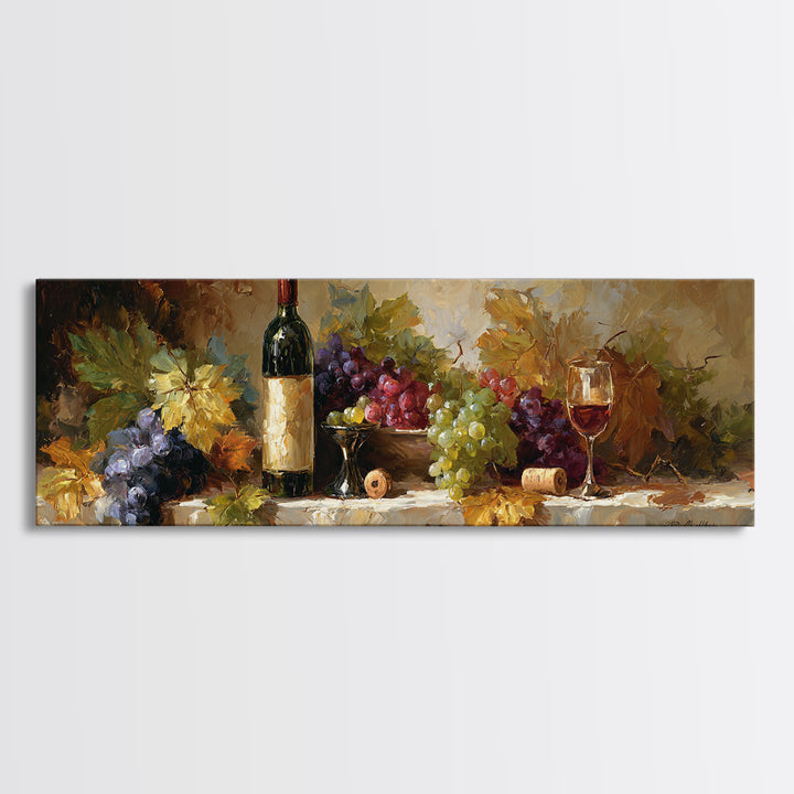 Wine Tasting Flight Rendered as Elegant Still Canvas Print, Winery Art, Kitchen Art, Winery Decor, Watercolor Art, Vineyard, WIN-3x1-26