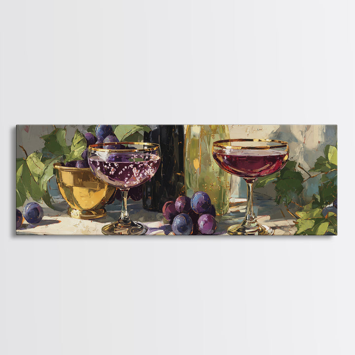 Champagne Coupe with Bubbles and Light Canvas Print, Winery Art, Minimalist Decor, Winery Decor, Fine Art, Vineyard, Artwork, WIN-3x1-35