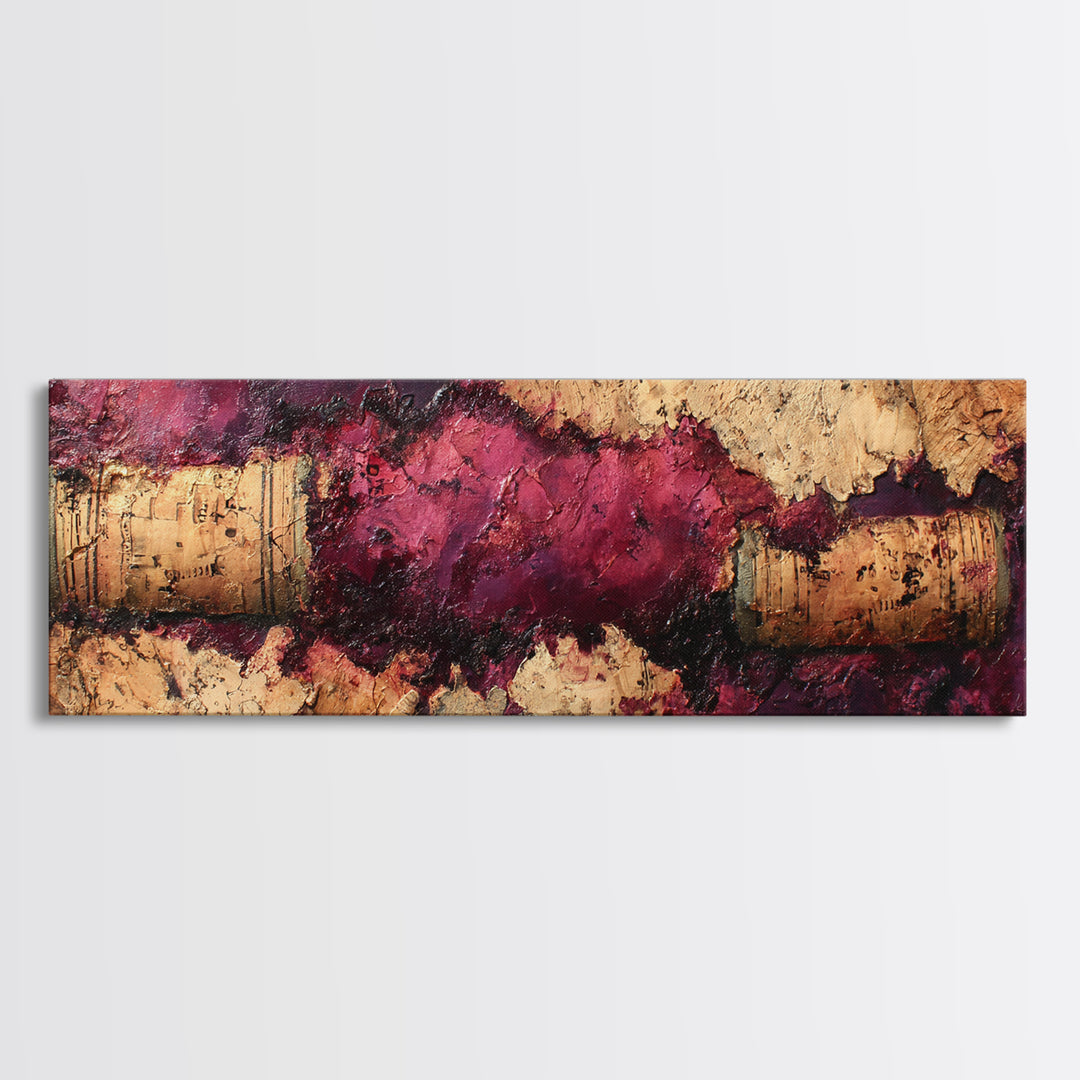 Red Wine Swirl Abstract Framed Canvas Print, Winery Art, Art Print, Winery Decor, Fine Art, Vineyard, Watercolor Painting, WIN-3x1-47