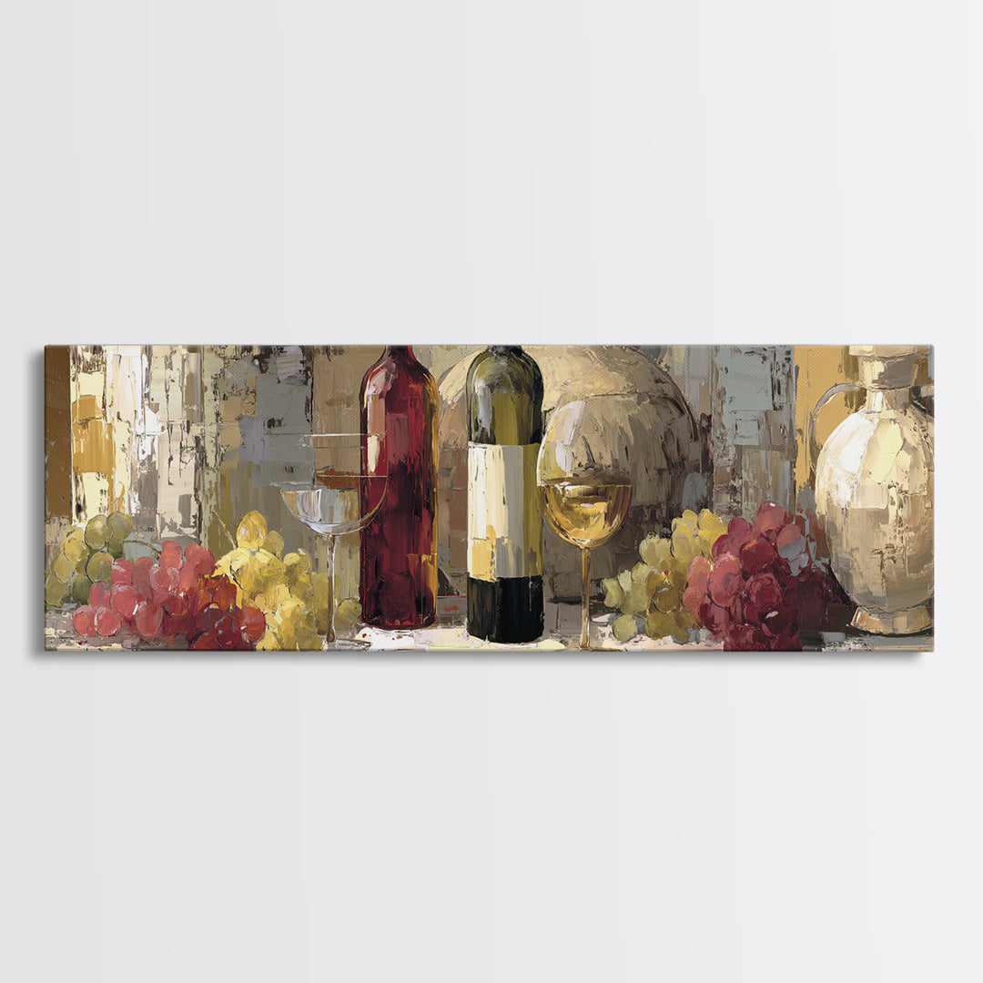 Old Cellar Key and Wine Label Shapes Canvas Print, Winery Art, Wall Decor, Winery Decor, Fine Art, Vineyard, Kitchen Art, WIN-3x1-76