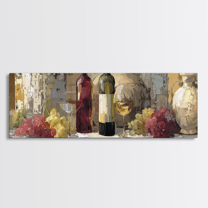 Old Cellar Key and Wine Label Shapes Canvas Print, Winery Art, Wall Decor, Winery Decor, Fine Art, Vineyard, Kitchen Art, WIN-3x1-76
