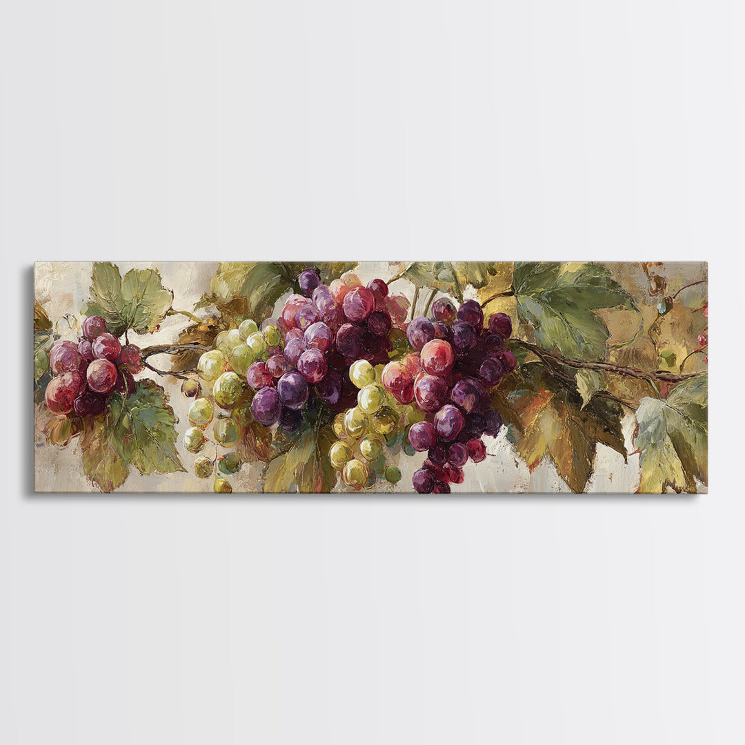 Single Grape Cluster Botanical Study Canvas Print, Winery Art, Travel Poster, Winery Decor, Watercolor Art, Vineyard, WIN-3x1-85