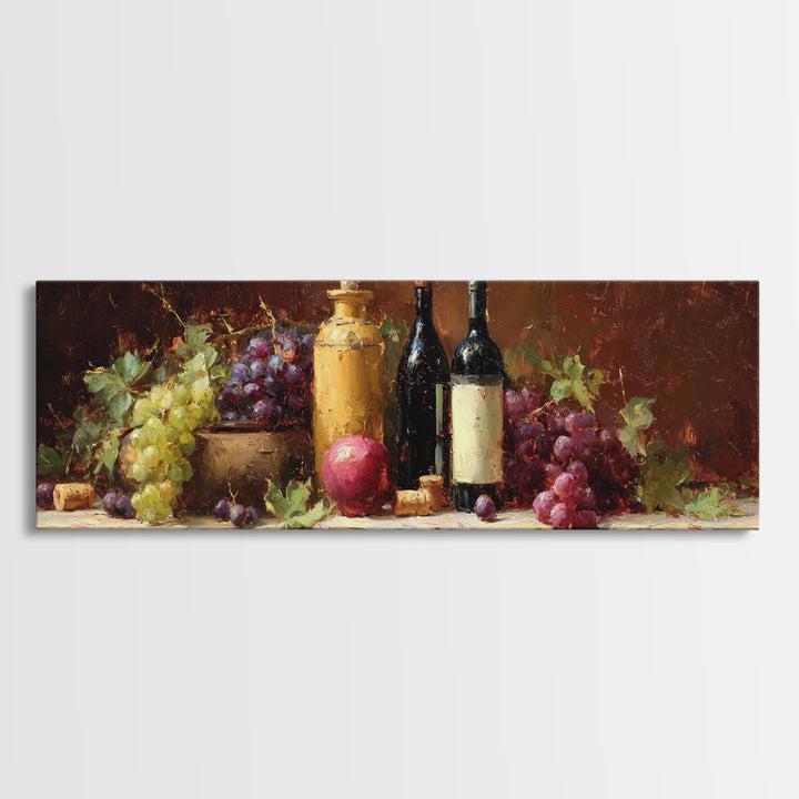 Burgundy Abstract with Gold Accents Framed Canvas Print, Winery Art, Artwork, Winery Decor, Abstract Art, Vineyard, Bar Decor, WIN-3x1-87