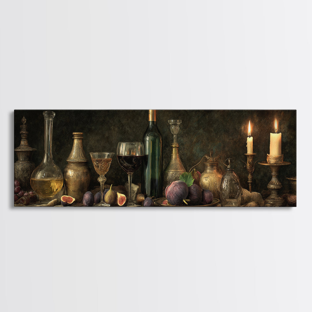 Wine Bottle and Glass Still Life Framed Canvas Print, Winery Art, Matisse Print, Winery Decor, Fine Art, Vineyard, Luxury Decor, WIN-3x1-90