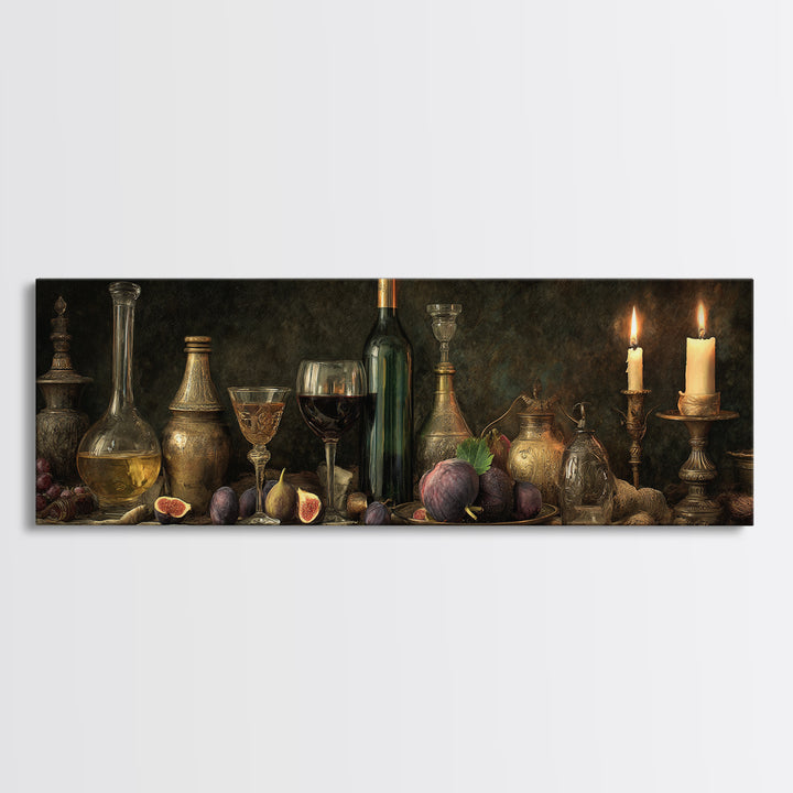 Wine Bottle and Glass Still Life Framed Canvas Print, Winery Art, Matisse Print, Winery Decor, Fine Art, Vineyard, Luxury Decor, WIN-3x1-90