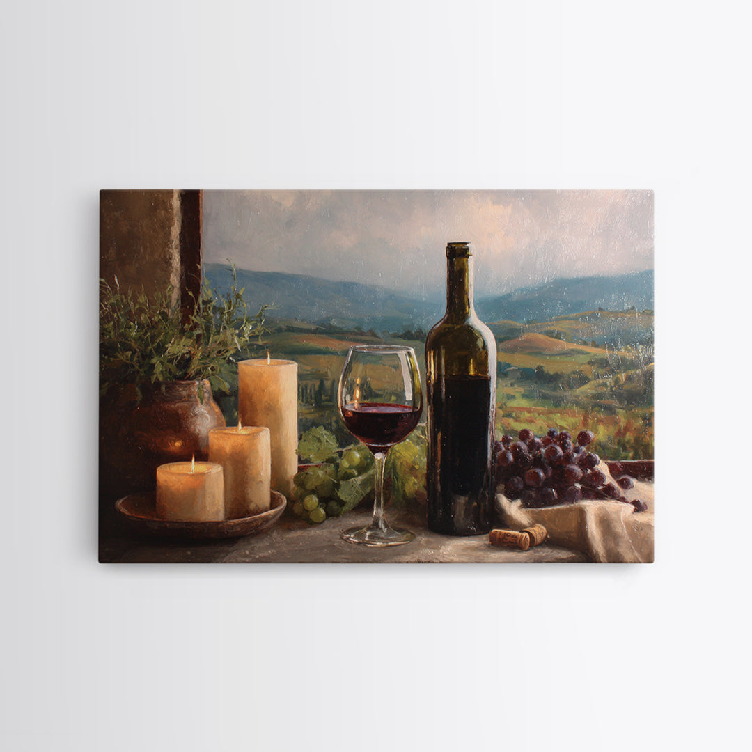 French Vineyard Hills Canvas Print, Winery Art, Preppy Wall Art, Winery Decor, Fine Art, Vineyard, Statement Artwork, WIN-3x2-12