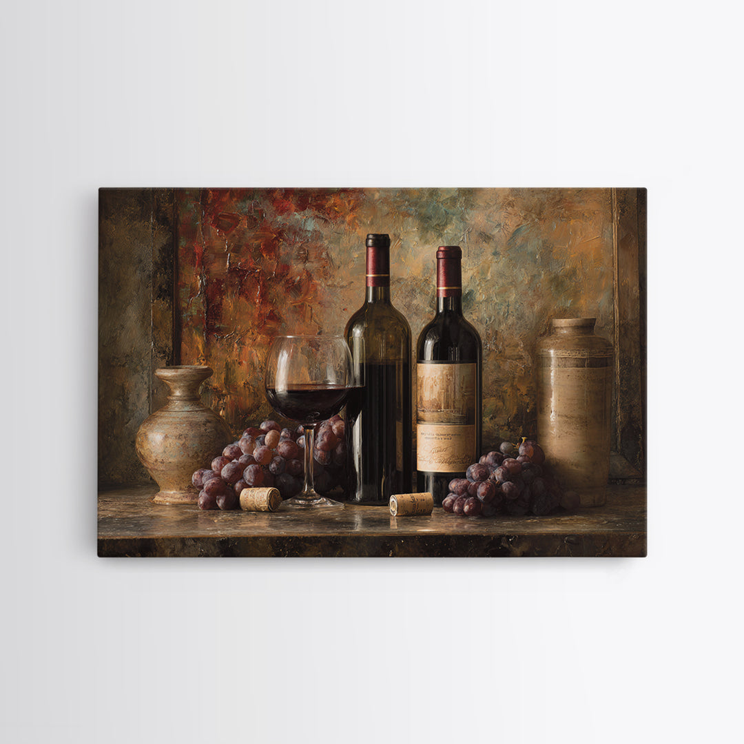 Burgundy Abstract with Gold Accents Canvas Print, Winery Art, Matisse Print, Winery Decor, Abstract Art, Vineyard, Luxury Decor, WIN-3x2-3