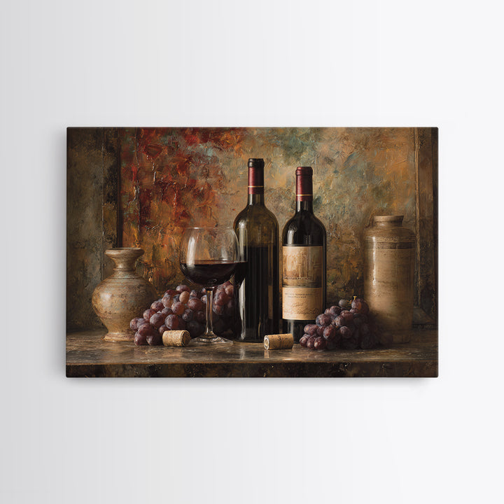 Burgundy Abstract with Gold Accents Canvas Print, Winery Art, Matisse Print, Winery Decor, Abstract Art, Vineyard, Luxury Decor, WIN-3x2-3
