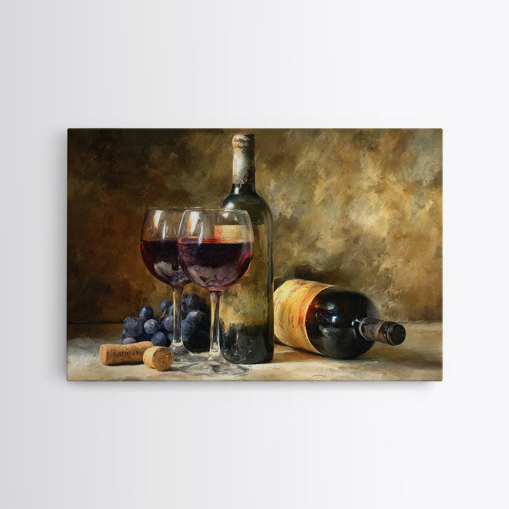 Wine Tasting Flight Rendered as Elegant Still Canvas Print, Winery Art, Wall Art Print, Winery Decor, Fine Art, Vineyard, WIN-3x2-38