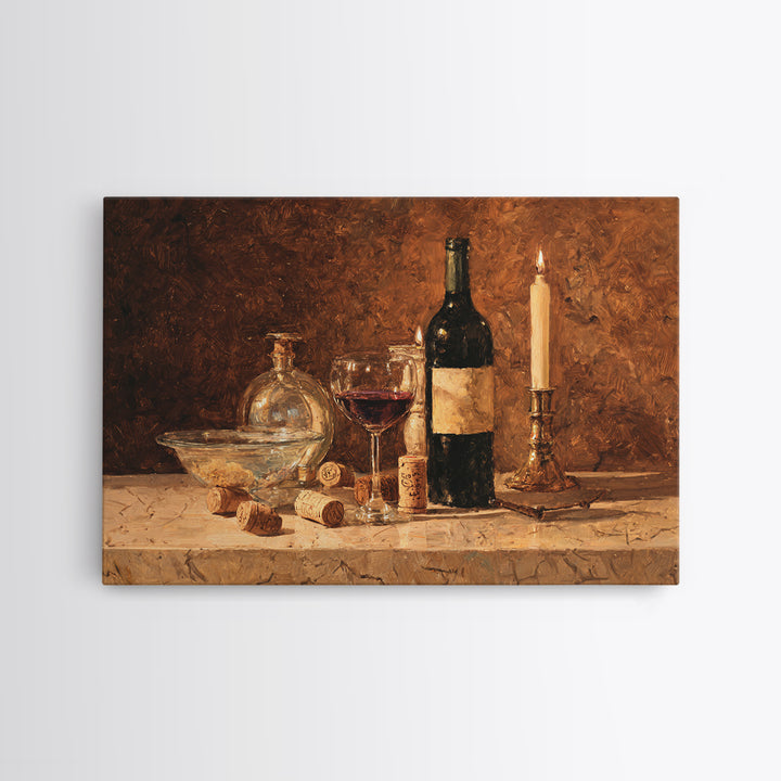 Corks Arranged as Geometric Pattern Framed Canvas Print, Winery Art, Retro Wall Art, Winery Decor, Abstract Art, Vineyard, WIN-3x2-46