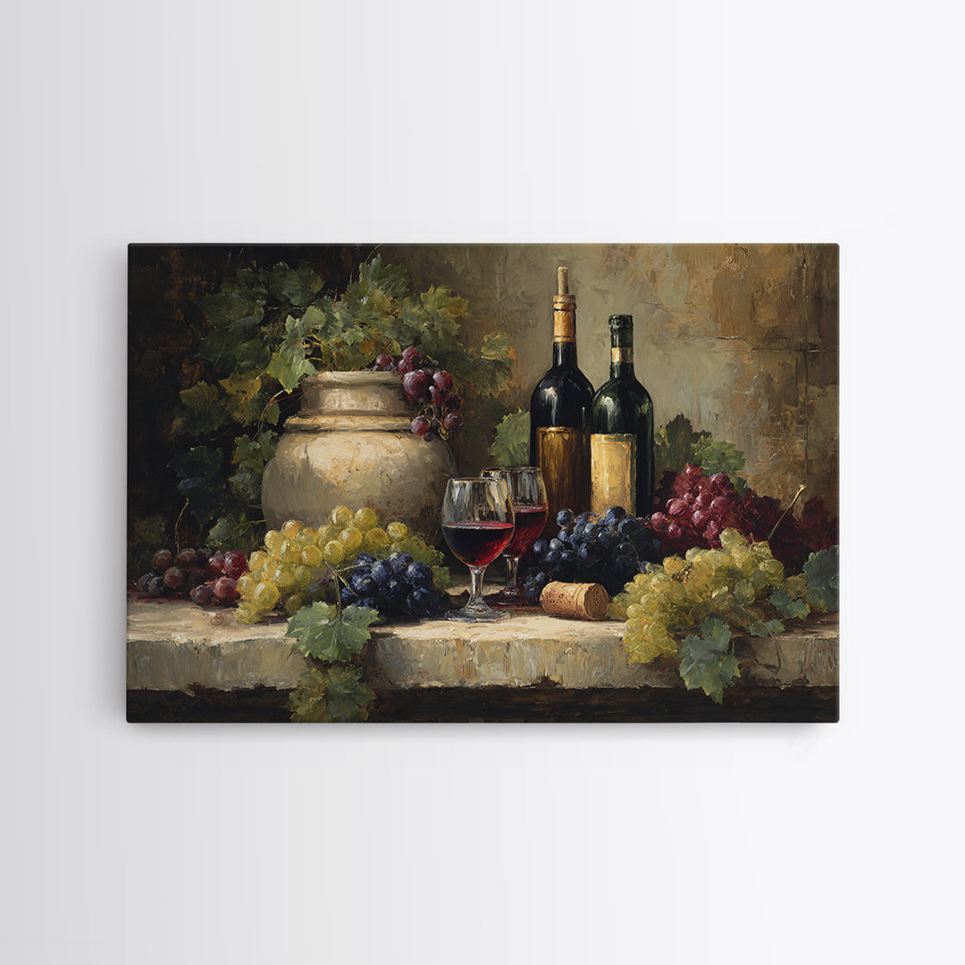 Italian Villa Vineyard Landscape Canvas Print, Winery Art, Gallery Decor, Winery Decor, Fine Art, Vineyard, Wall Art, WIN-3x2-48