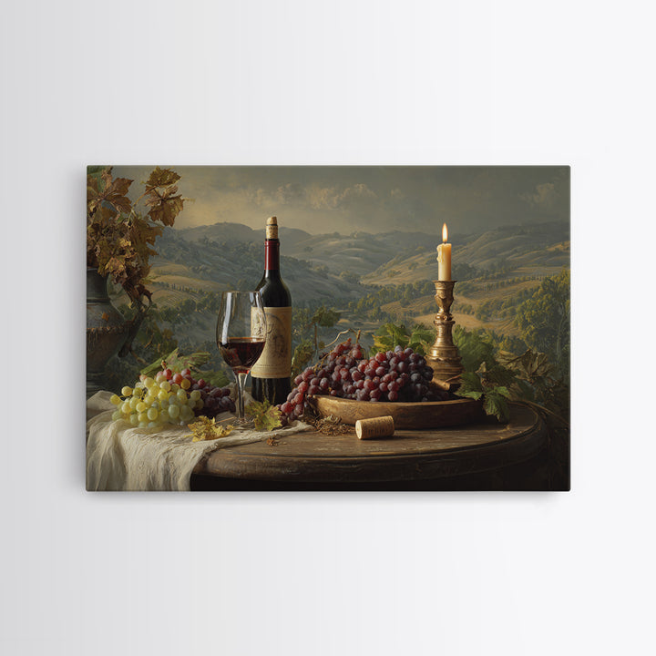 French Vineyard Hills Canvas Print, Winery Art, Art, Winery Decor, Vineyard, Farmhouse Decor, Kitchen Art, Living Room Decor, WIN-3x2-84