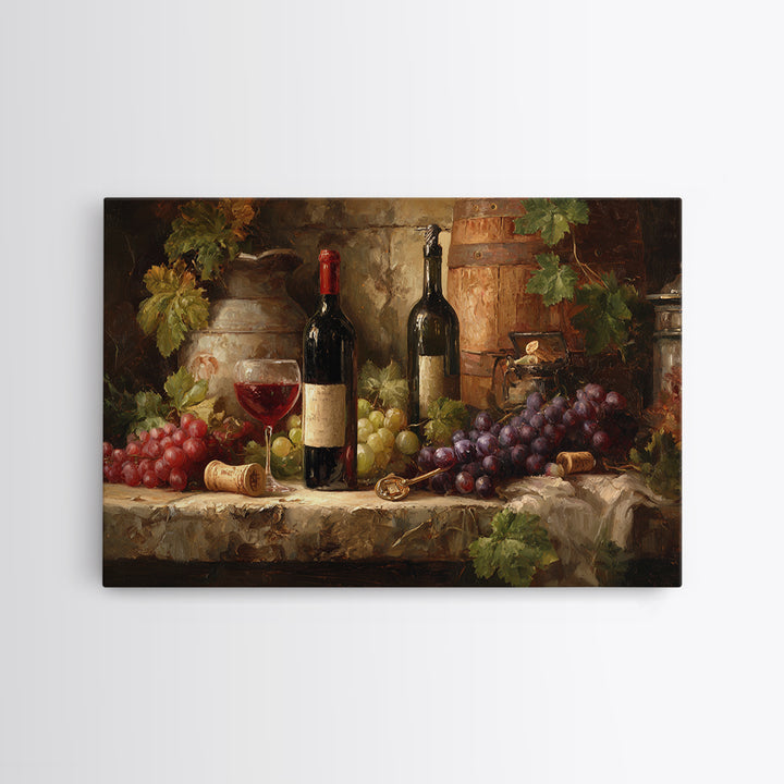 Old Cellar Key and Wine Label Shapes Canvas Print, Winery Art, Wall Decor, Winery Decor, Fine Art, Vineyard, Kitchen Art, WIN-3x2-88