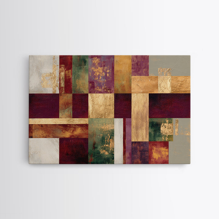 Burgundy Abstract with Gold Accents Framed Canvas Print, Winery Art, Artwork, Winery Decor, Abstract Art, Vineyard, Bar Decor, WIN-3x2-99