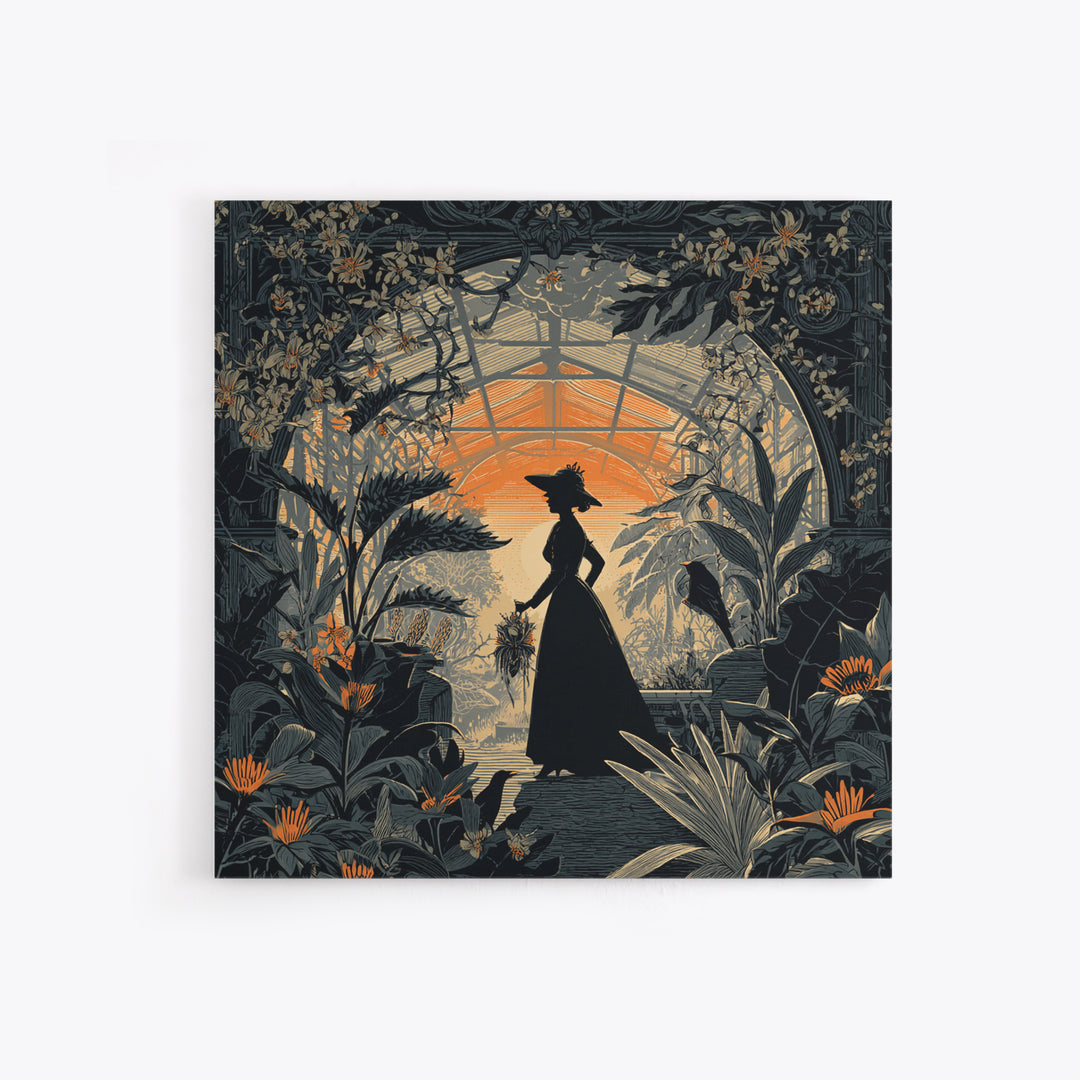 The Witch Queen Greenhouse - Icon Portrait, Halloween Wall Art, Square Wall Art, Framed Canvas Print, Halloween Home Decor, Gothic Wall Art
