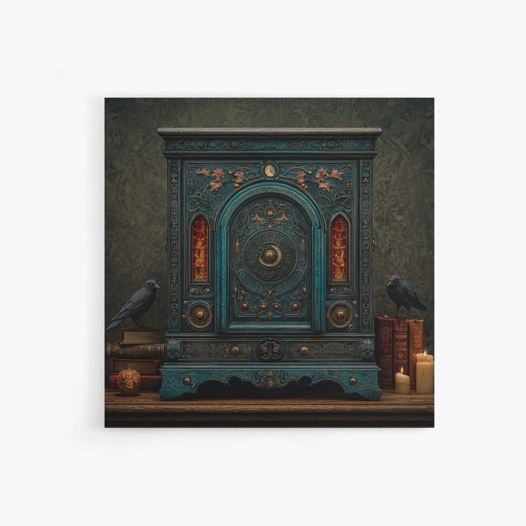 The Witch Astronomical Cabinet - Icon Portrait, Gothic Home Decor, Square Wall Art, Canvas Print, Halloween Home Decor, Gothic Wall Art
