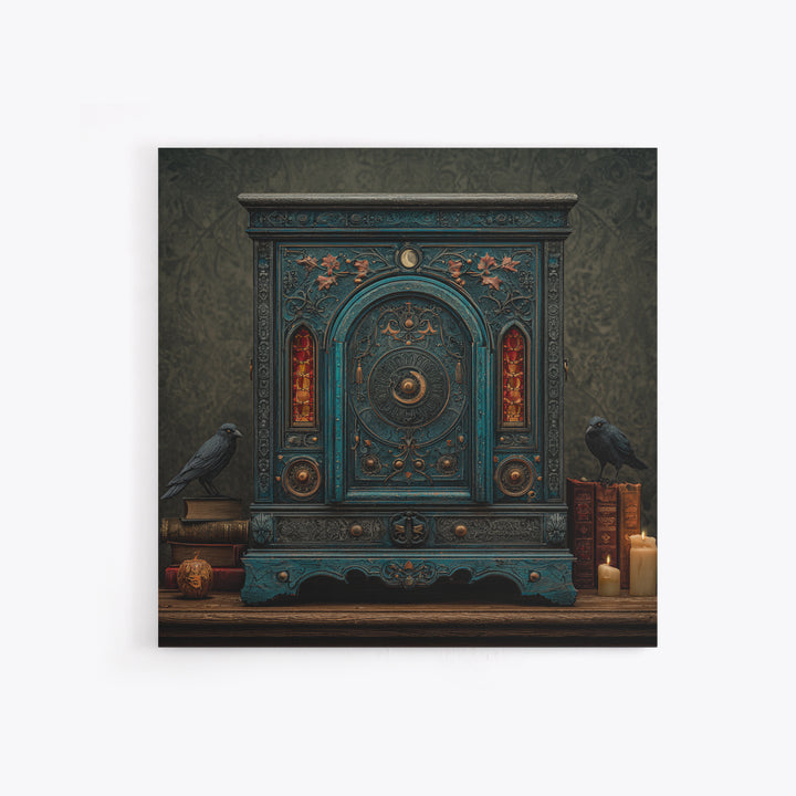 The Witch Astronomical Cabinet - Icon Portrait, Gothic Home Decor, Square Wall Art, Canvas Print, Halloween Home Decor, Gothic Wall Art