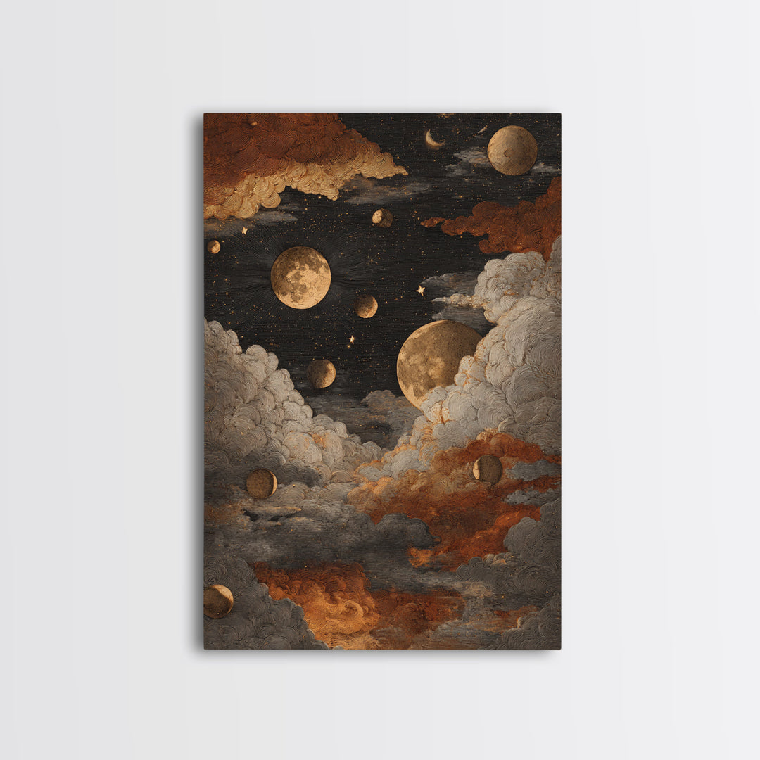 The Witch Astronomical Cabinet - Surreal Celestial Vision, Occult Wall Decor, Vertical Wall Art, Canvas Print, Halloween Home Decor