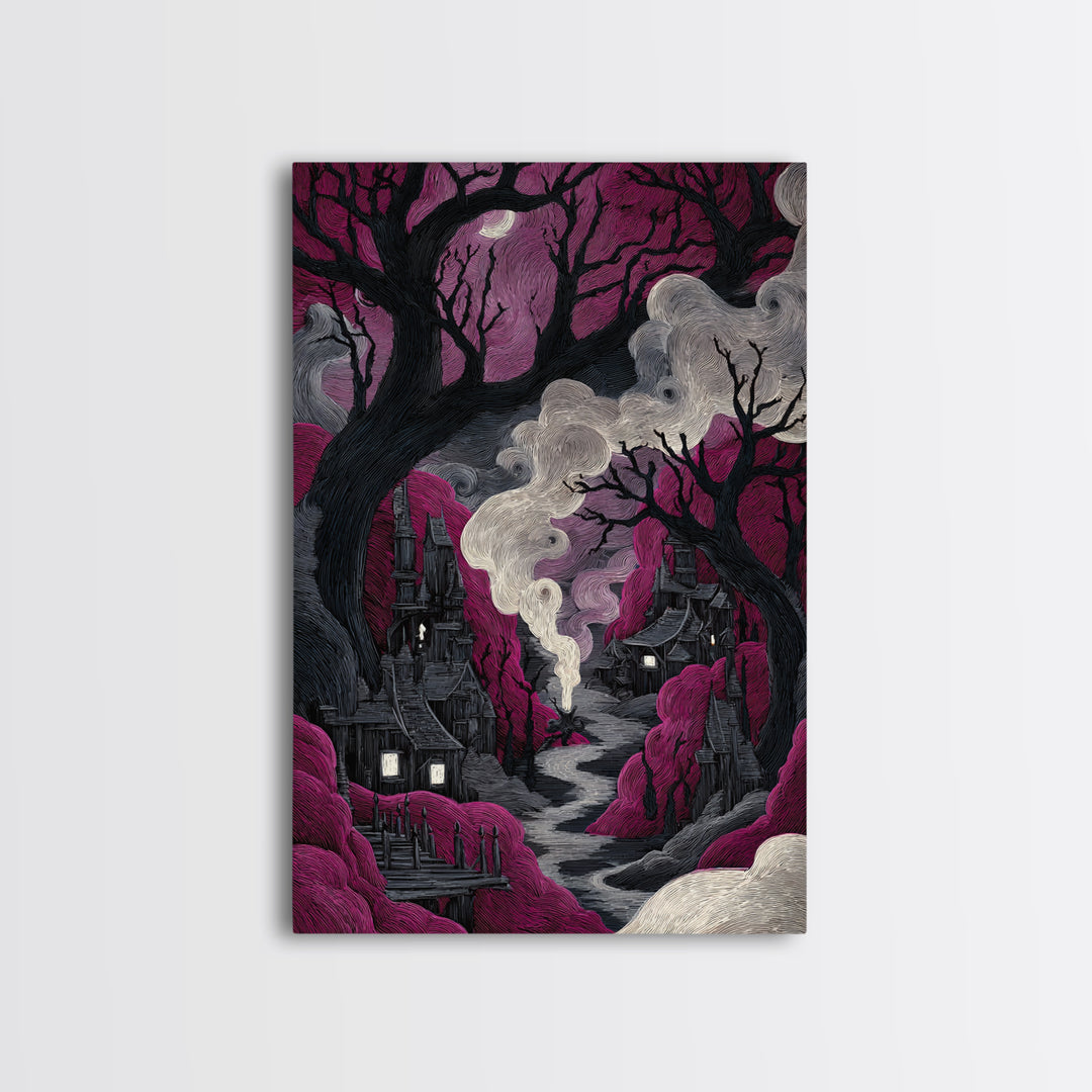 The Candle Smoke Dragon - Environmental Panorama, Gothic Home Decor, Vertical Wall Art, Canvas Print, Halloween Home Decor, Gothic Wall Art